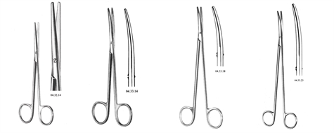 Scissors, dissection, straight/curved, blunt, Metzenbaum