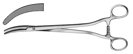 Forceps, parametrium, curved, serrated, Wertheim